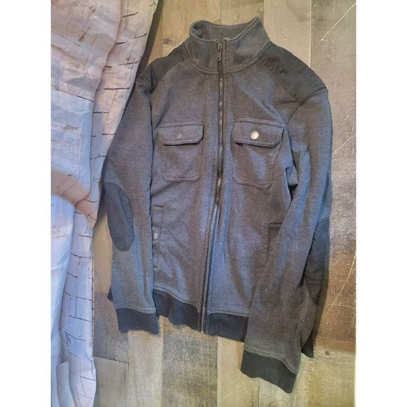 Marc Anthony black jacket large zip up knit coat - Picture 1 of 6